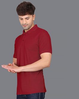 Men’s Pure Cotton Polo T-Shirt | Half Sleeves | Collar Tshirts | Soft and Feather Touch Feel | Regular Fit Plain T-Shirt for Men (Maroon)