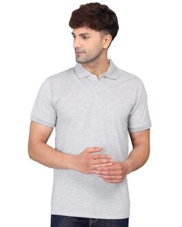 Men’s Pure Cotton Polo T-Shirt | Half Sleeves | Collar Tshirts | Soft and Feather Touch Feel | Regular Fit Plain T-Shirt for Men (Grey)